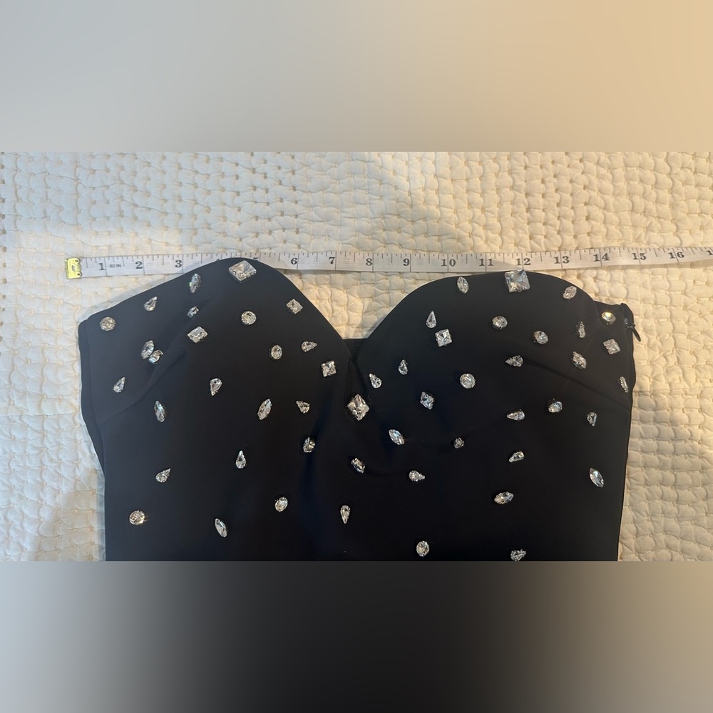 Chiara Boni La Petite Robe Mahta Rhinestone Detail Strapless Cocktail Dress - Picture 14 of 14